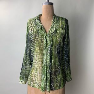 Jones New York animal print blouse size 10P